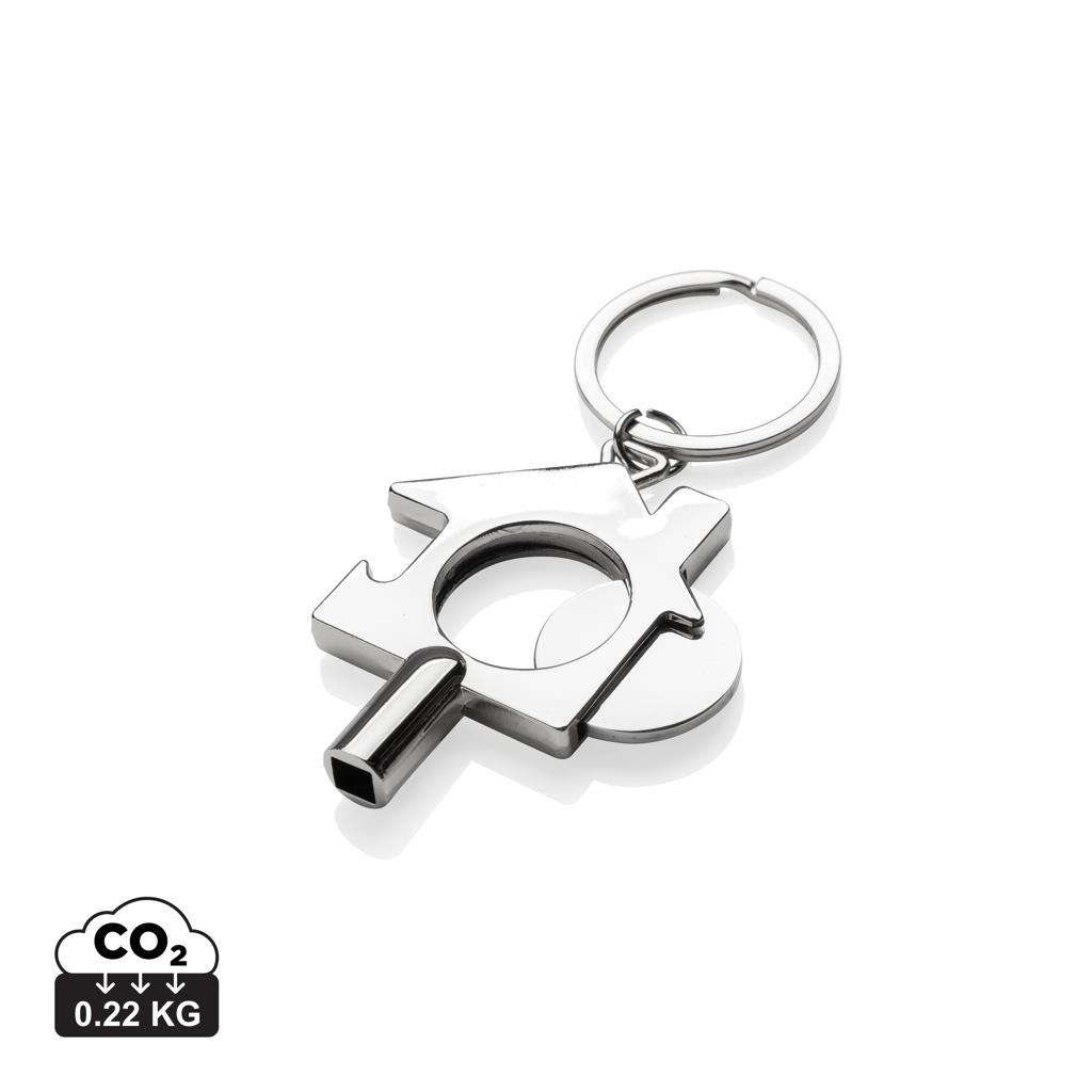 3-in-1 Schl�sselring aus RCS rec. Zinklegierung